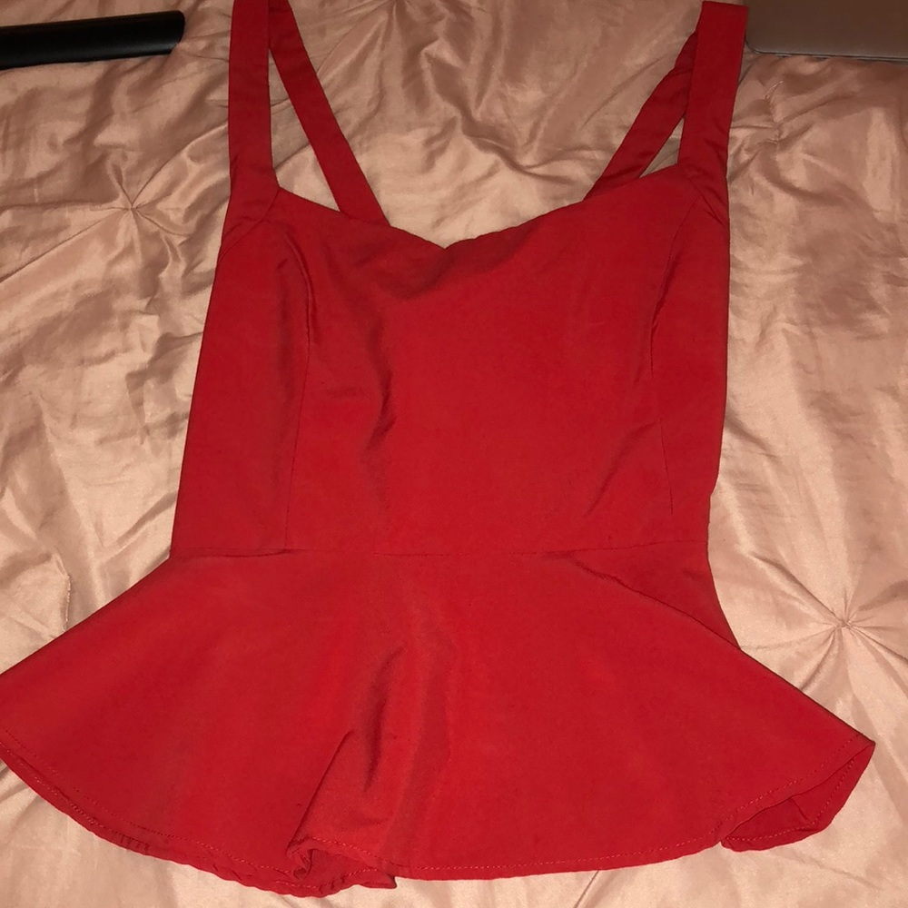 Red Peplum Top